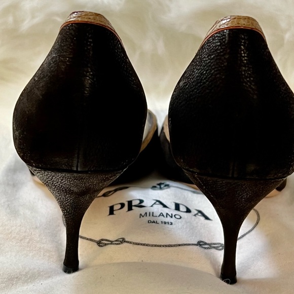 Prada Italy Chocolate Drake Brown heels 🤎 - Picture 6 of 10